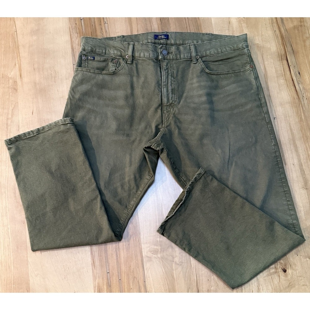 Polo Ralph Lauren Jeans Mens‎ 40x30 Green Denim Straight Leg Mid Rise Classic